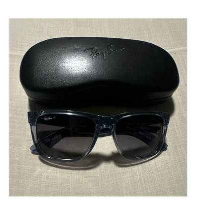 Ray-Ban Justin RB4165 Polarized Rectangular Sunglasses Blue/Gray w/ Case