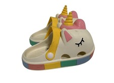 Buckros Kids Sz 30 31 1.5 Unicorn Clog Shoes Slip On Mules Cartoon White Pink f