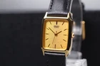 Vintage 1986 N MINT Seiko Socie 7321-5690 Gold Tank Quartz Womens Watch JAPAN