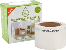 120 Stickers Dissolvable Food Labels for Containers 1 1/2" X 2 1/2" (Ro