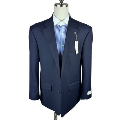 New Oak Hill Perfect Fit AeroCool Solid Navy 2Btn Metal Buttons 48L Men