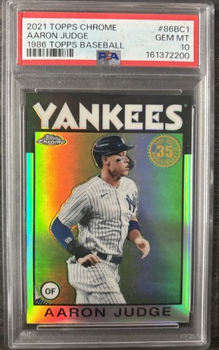 2021 TOPPS CHROME 1986 TOPPS BB #86BC1 AARON JUDGE PSA 10