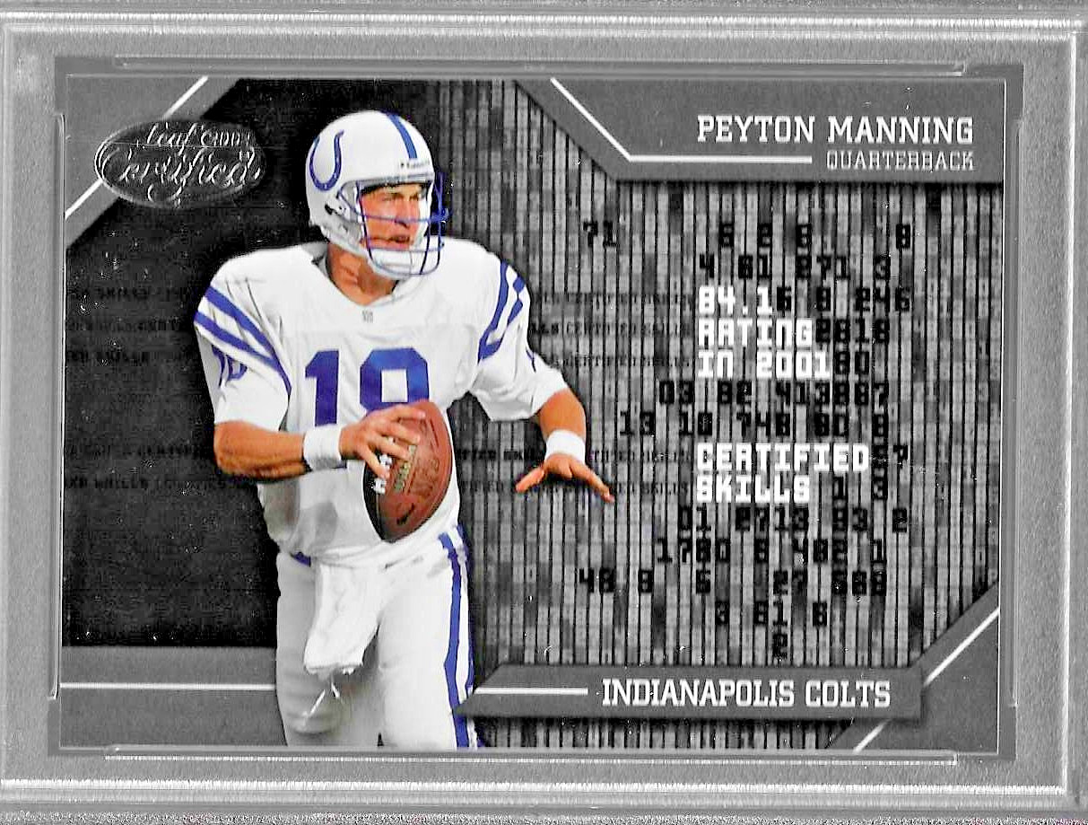 2002 LEAF CERTIFIED SKILLS FOOTBALL CARD #CS-4 HOF PEYTON MANNING PSA 10 POP 1 view 3