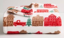 Holiday Trucks  Houses Soft Plush Throw Blanket 5' x 6 ft - The Big One -New