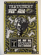 Testament Green Jello Pro-pain tour poster 1993 show, Backroom in Austin, Texas
