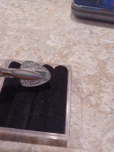 Herren Krawattenschließe Silberfarben mit einer falschen Perle. vielleicht Golf Design. - Bild 4 von 4