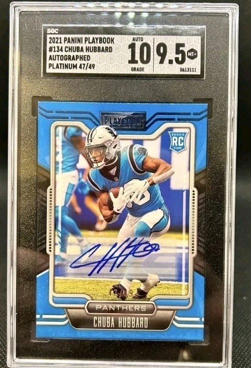 Chuba Hubbard Panini Playbook #134 Autograph