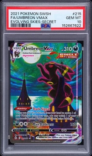 Pokemon Umbreon VMAX Evolving Skies Full Art Secret Rare #215 PSA 10 Moonbreon