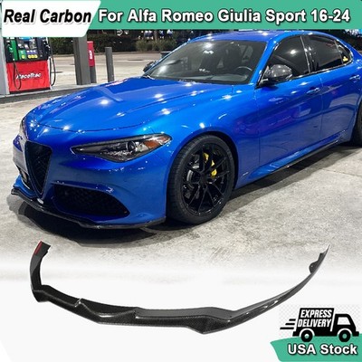 For Alfa Romeo Giulia Sport 16-24 Real Carbon Front Bumper Lip Spoiler Splitters