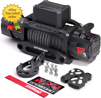 13500 Lb Recovery Winch with Synthetic Rope and 2 Wireless Remotes