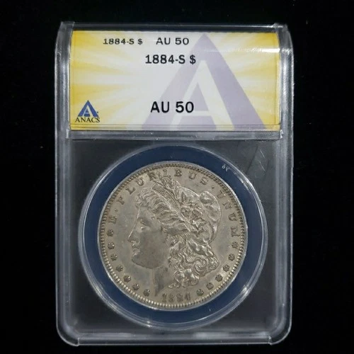 1884-S Morgan Silver Dollar ANACS AU50 – Certified Key Date $1