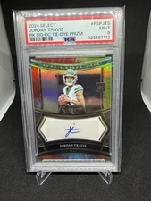 2024 Panini Select Jordan Travis Rookie Auto Tie Dye Auto /25 RC PSA 9 *POP 1*