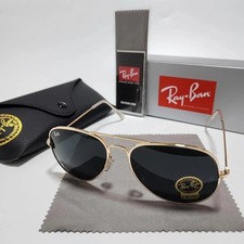 Ray-Ban RB3025 Aviator Pilot Sunglasses Gold Frame Glass Lens 58mm Unisex
