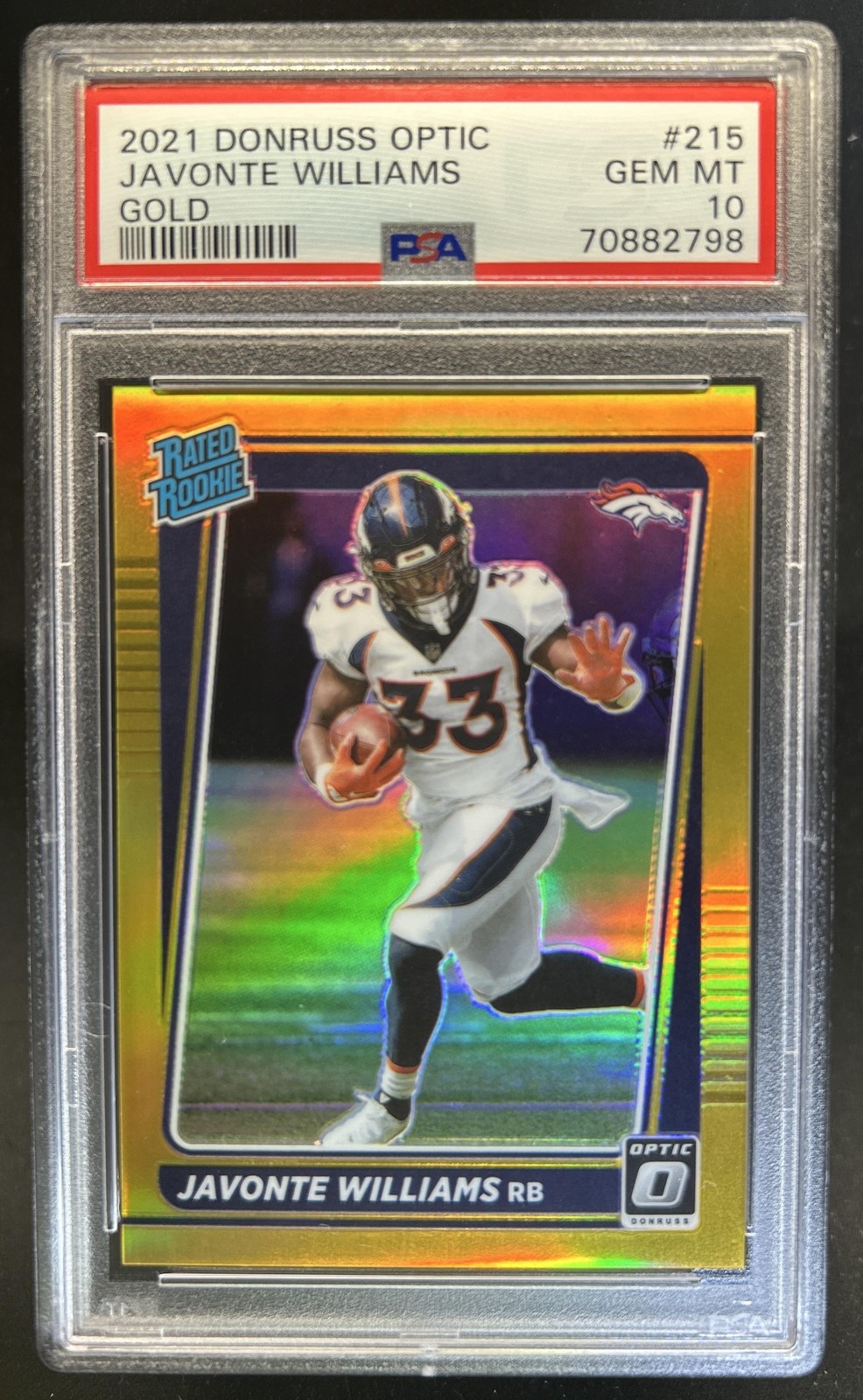 Javonte Williams Panini Donruss Optic #215 Gold