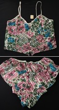 NEW Victoria's Secret VTG 80s 90s Gold Label Cami Shorts Pajama Tap Set LARGE