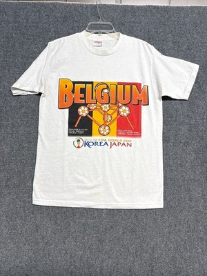Vintage 2002 FIFA World Cup Korea Japan Belgium T-Shirt Size M | eBay
