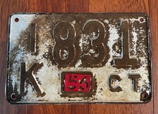 Vintage 1956 Connecticut License Plate # IK 831
