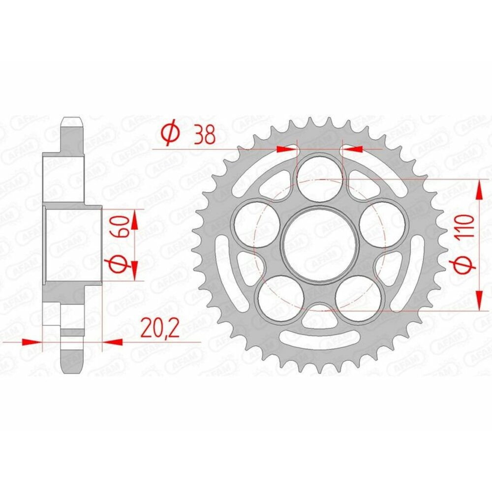 AFAM Standard Steel Sprocket 50800-Pitch 525 For Motorcycle Parts Accessories
