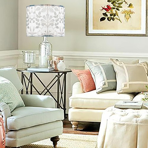 GOSO Lampshade Polyester Fiber Printing Flowers Plants Drum Lamp 13"X13'X10" 1Pc - Picture 8 of 8