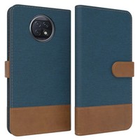 FüR Xiaomi Redmi Note 9T Klappetui Denim HüLle Mit Ec Kartenfach Kunstleder Blau