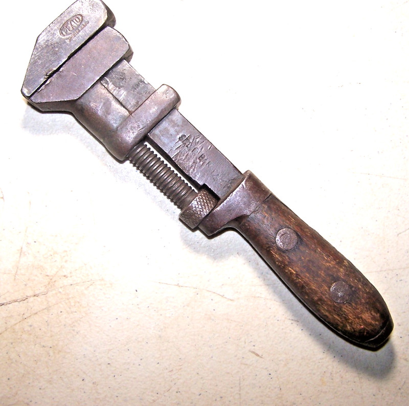 Vintage Pexto Nut Wrench Smooth Jaw Wood Handle 8" Opens to 1-1/4" Solid Bar