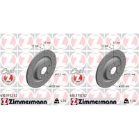 2X Zimmermann Sport Z Bremsscheiben 302Mm Gelocht Hinten Passend FüR Volvo XC40