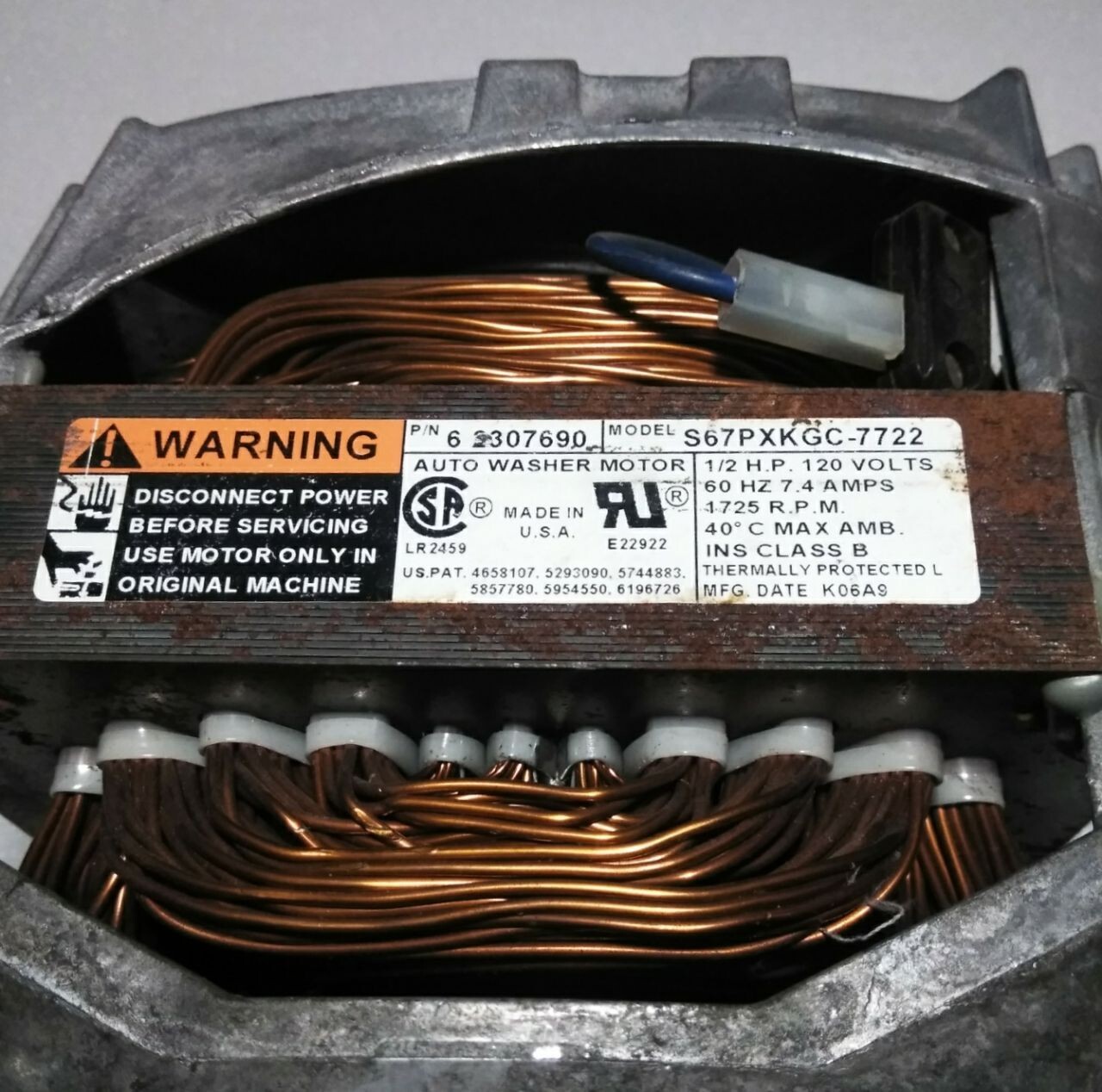 Maytag Washer Motor Part Number 6 2307690 62307690 for sale online 
