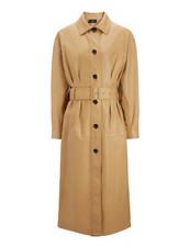 Joseph Nappa Leather Lambskin Paxon Coat Beige Size 36 S New $1900