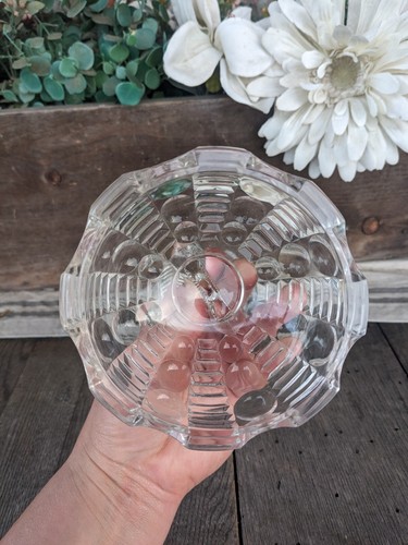Vintage 1930s Indiana Glass Mayflower Dots & Rays Crystal Tiara Candy Dish - Picture 6 of 10
