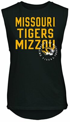 NCAA Rocker Women's Sleeveless Drop Tail Tank, Black, X-Large, Missouri Tigers