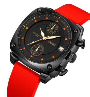 Herren Herren Quarz Analog Multifunktion Smart Exklusiv Designer Armbanduhr ROT