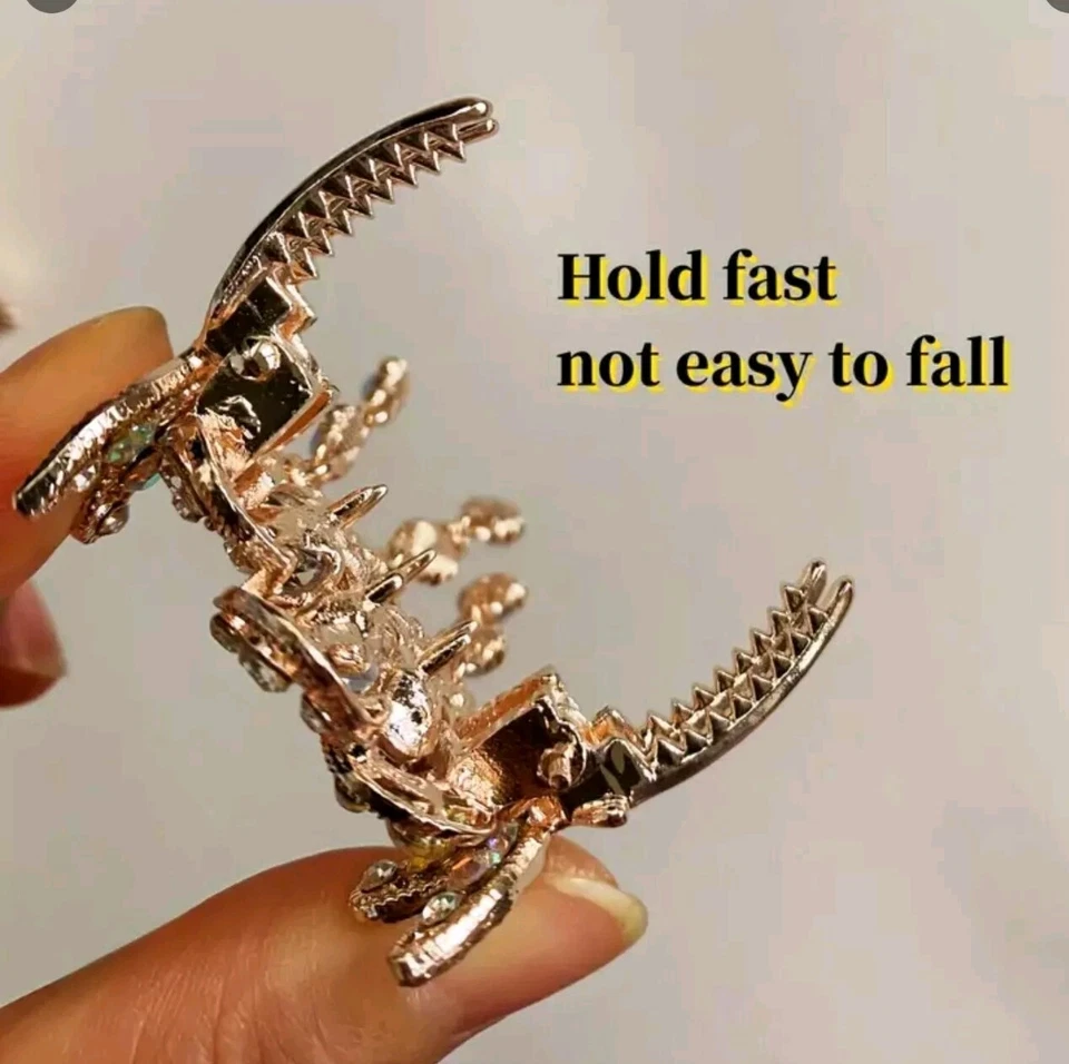 Rhinestone Hair Claw NEW Pink Fashion Jewelry FREE Shipping 2.6 Inch - Image 2 of 3