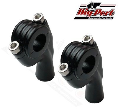 Motorrad 1'' Lenkererhöhung gerippte Klemme 3,5'' Rise schwarz Bobber Chopper