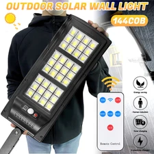 Commercial Solar Flood Light LED Lamp Outdoor Street Area Dusk To Dawn Wall Lamp