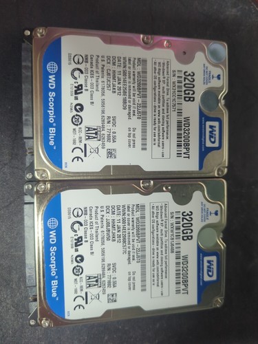 2x 320GB Wester Digital Blue WD3200BPVT SATA 3Gb/s HDD Festplatte 2,5"