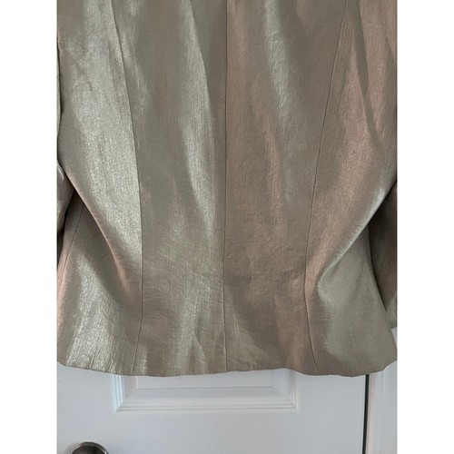 Adrianna Papell Evening Essentials Blazer Womens Size 14 Ruffled Single Breasted - Picture 13 of 15