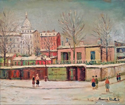 French painter Maurice Utrillo paints as his artist wife Lucie Valore