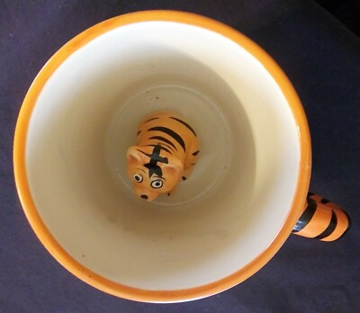 Yellow Black Stripe Cat Tiger Paw Print Paws Coffee Tea Mug Cup