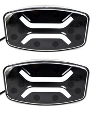 #2x 12/24V LED Pois Luci + DRL Neon Bianco Arancio Rollbar Trattore Furgone Bus