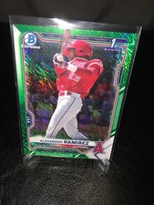 Alexander Ramirez 2021 Bowman Chrome 1st Angels Rookie #BCP145 Green Shimmer /99