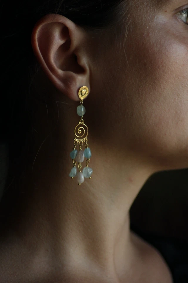 Orecchini pendenti in argento con Berilli - Immagine 3 di 3