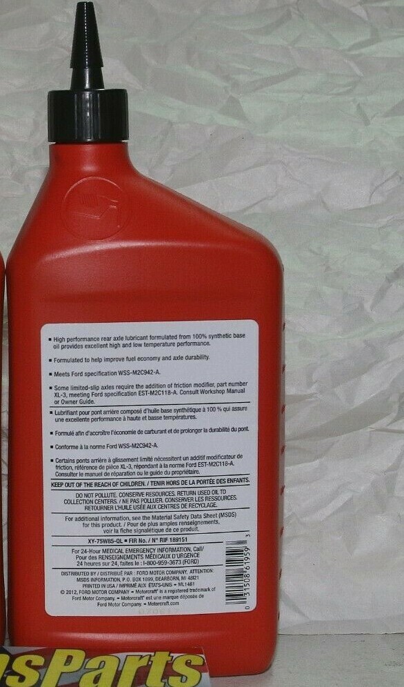 Motorcraft Hypoid Gear Oil at Will Matthews blog