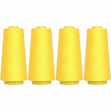 4 BIG CONES YELLOW SERGER SEWING THREAD 2750 YD TEX 27 40S/2-THREADART