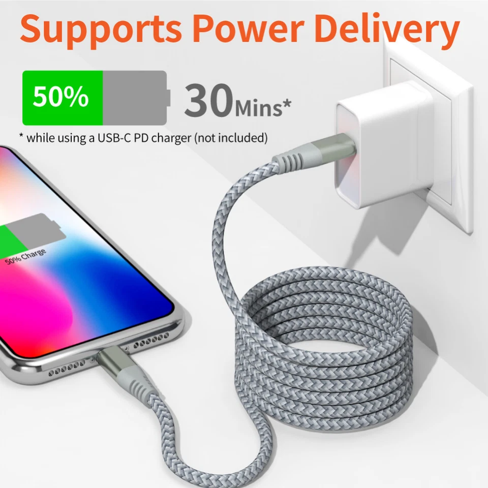 New For Apple iPhone iPad Fast Charger USB C Adapter Type C data Cable 20W PD - Image 2 of 4