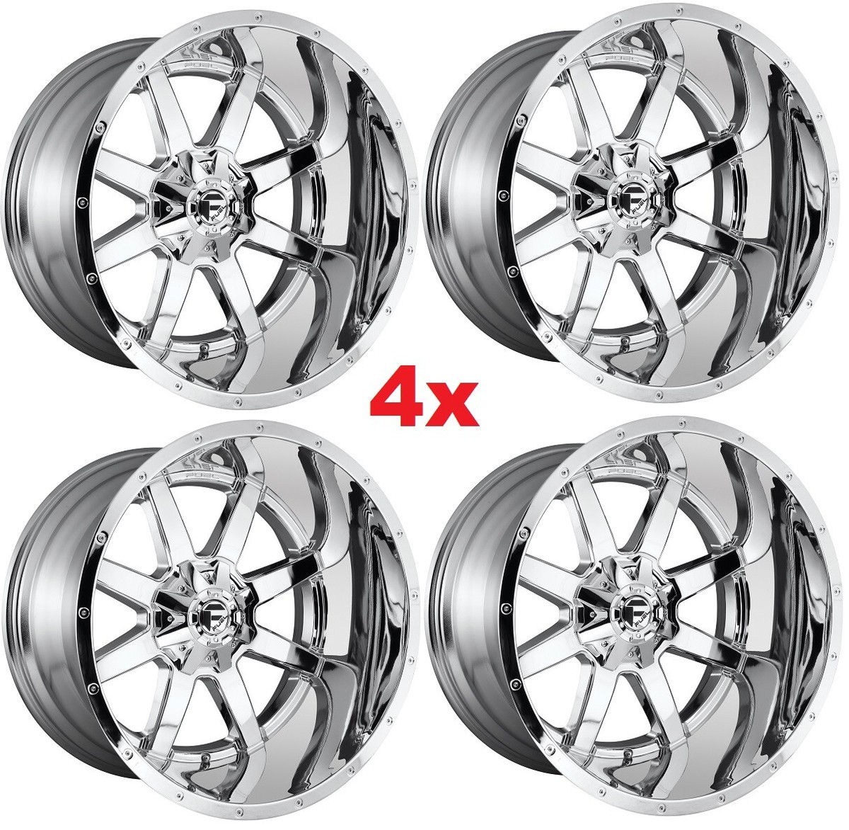 20X12 CHROME FUEL MAVERICK WHEELS RIMS DEEP LIP 8x180 2500 3500 | eBay