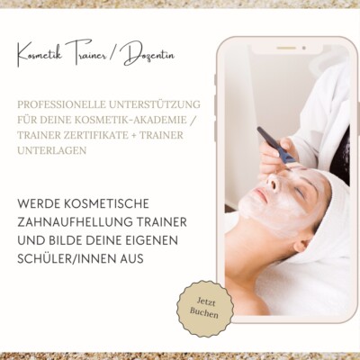  Kos. Zahnaufhellung Trainer  Trainer Unterlagen/ Zertifikat | Trainerschein MRR