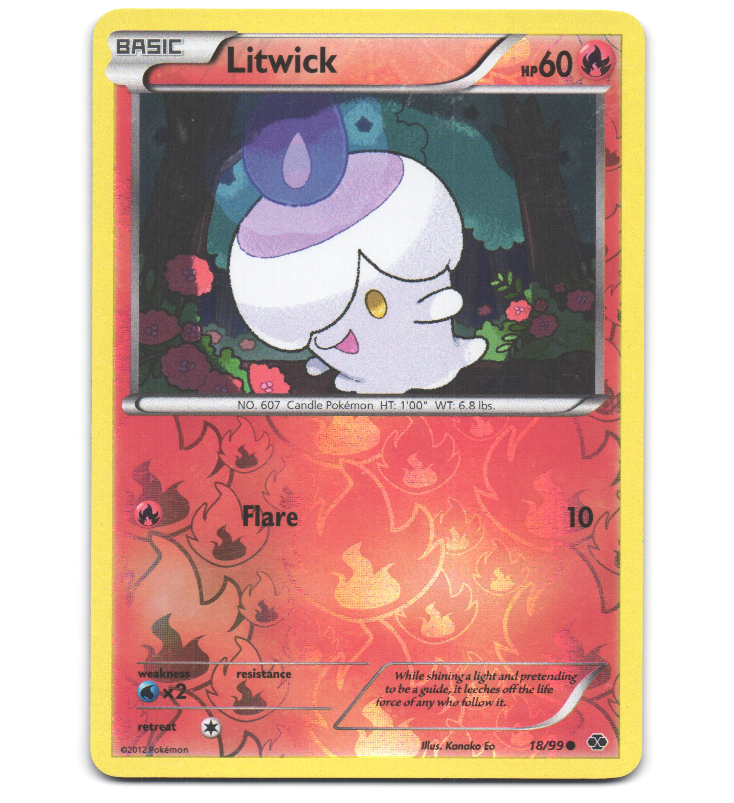 Pokemon 2012 Moderate Play Litwick Next Destinies REVERSE 18/99 Card