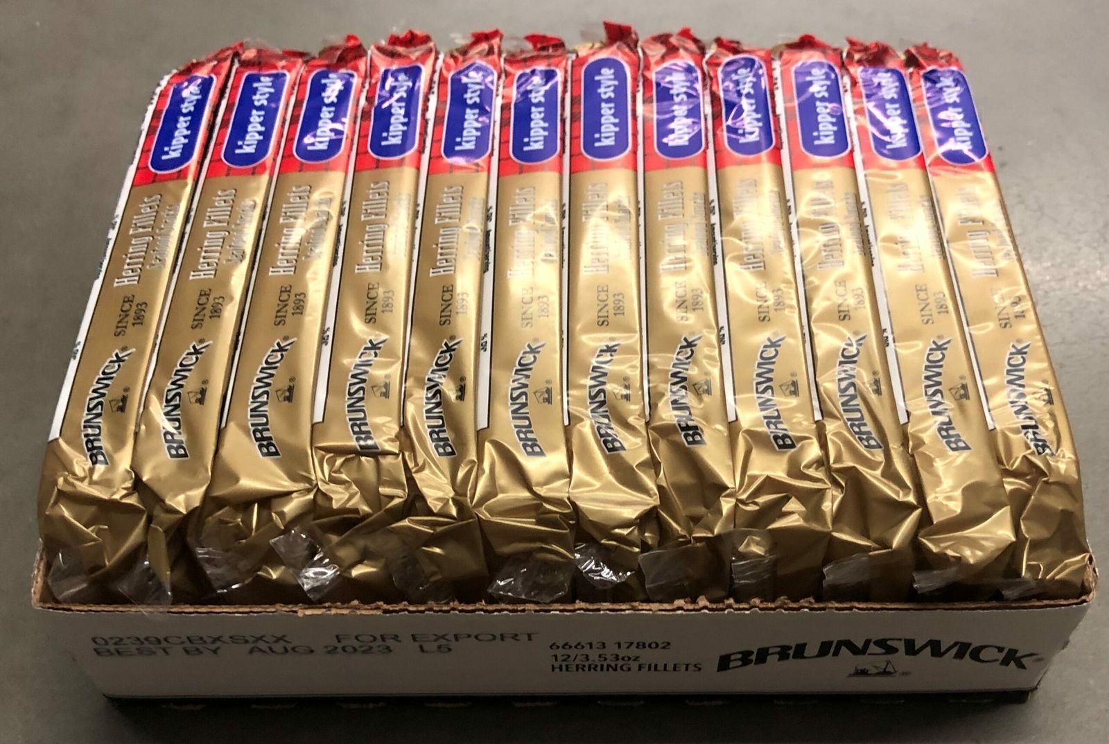 12 CANS Brunswick Kippered Herring Fillet Seafood Snacks Tin Sardines