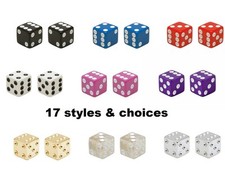 NEW BICYCLE SCHRADER TUBE CUSTOM VALVE CAPS DICE CARS TRUCKS 17 CHOICES