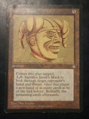 mtg magic jester's mask ice age ENGLISH Narrenmaske Eiszeit BENT